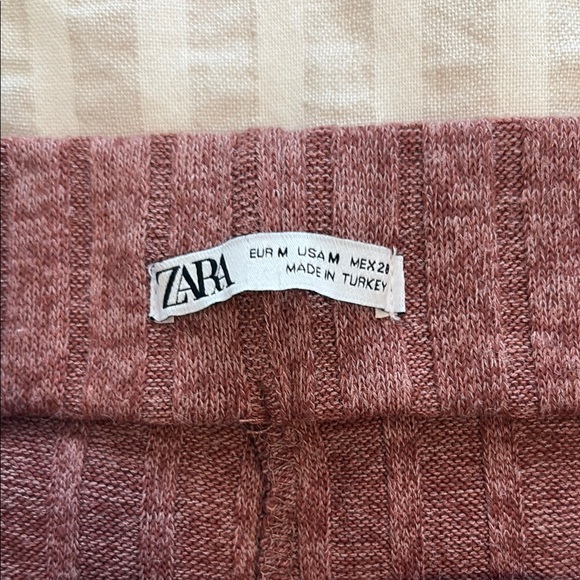 ZARA Ribbed Knit Flare Pant in Mauve - Picture 3 of 5